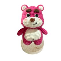 인형 뜨개질 세트 DIY 키트 코바늘 패키지 손뜨개 딸기곰 랏소베어 가방 장식 키링, 스탠드 딸기곰, 1개