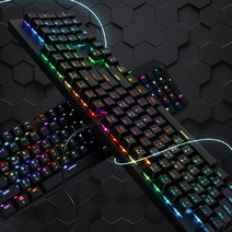 컴스 게이밍 키보드 RGB 적축 녹축 44 x15cm JD386 LED 기계식키보드