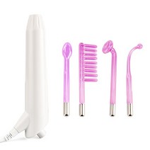 4in 1 고주파 전극 유리관 전기 요법 지팡이 뷰티 장치 스킨 케어 여드름 스팟 주름 제거제 살롱 홈, EU 플러그 퍼플 라이트
