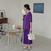 핫핑 오나의달링 v넥 윙소매 프릴롱원피스