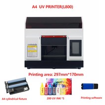 UV 프린터 A3 R1390 L800 다기능 평판 인쇄기 (로고 인쇄), A4 (200ml 잉크 포함), KR 한국형