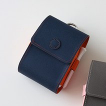 조이풀 가죽 골프 볼 케이스 거리측정기 공 주머니 파우치 4구, 1개, 네이비