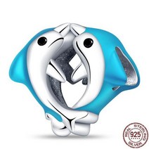 PANDORA 판도라 오리지널 판다 팔찌 목걸이 925 실버 컬러 동물 하트 모양의 매력 비즈 여성 펜던트 DIY 쥬얼리, PAC074