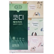 코디 해피퍼피 미용티슈 각티슈 250매*6입, 6개입, 1팩