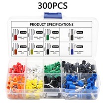 전동 요비선 풀링기 박스형 VE 시리즈 절연 터미널 블록 코드 엔드 크림핑 슬리브 케이블 와이어 커넥터 전기 파이프 슈트, one option, 300PCS Boxed