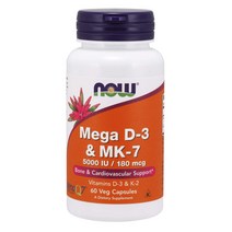 나우푸드 미국직배송 비타민D3 5000 IU k2 180mcg 60캡슐 정품, 1병, 60 Veg Capsules