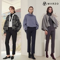 마르조 마르조 기모 본딩 일자팬츠 네이비