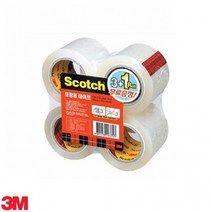 3M 소형 박스테이프 리필4롤 투명 초강력 택배포장 이사테이프 포장테이프 접착 택배