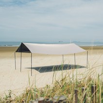 캠플 6x4.4 대형 블랙 코팅 렉타 타프, 베이지그레이