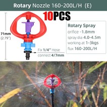 90/180/360 Degree Greenhouse Watering Sprinkler Dripper Irrigation Adjustable Mist Emitters Stake Mi, [05] E10PCS