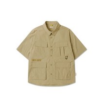 HIDEOUT [하이드아웃X토레스] 캠프 오버핏 셔켓 (Beige)