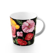 큰 머그컵 본차이나 꽃무늬컵 500ml, 블랙머그1p