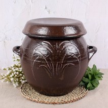 안녕도자기 옹기 항아리 5KG 옹기단지 소금단지 소금항아리 장독 현관소금단지, 1개