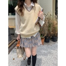 봄날의꽃 체크 플리츠 스커트(2컬러)