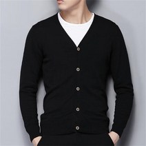남성 가디건 스웨터 면 니트 단색 니트웨어 긴 소매 v 넥 느슨한 버튼 뜨개질 캐주얼