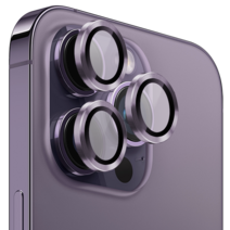 지모 아이폰14 프로 메탈 프레임 렌즈 강화유리필름, 아이폰14 프로 맥스 (3개 1세트), 스페이스블랙