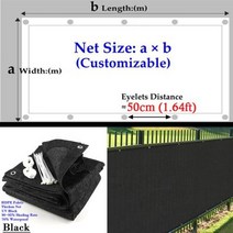 조립식수영장그늘막 컨테이너 간이 야외 수영장 사용자 정의 두꺼운 HDPE 발코니 개인 정보 보호 울타리 메쉬 안티 자외선 태양 그늘 그물 천막 가든 스크린, Black+0.9x7m
