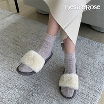 디자이어로즈 디자이어로즈 여성 퍼 심플 오픈토 슬리퍼 2.5cm (7794947)
