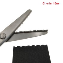 컷터기 절단기 Swayboo 고 탄소강 블레이드 재단사 절단 가위 pvc 핸들 재봉 23.5cm 지그재그 드레스 수제 패브릭 슬라이스 가위, 10mm 원형 치아