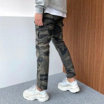 간빠레 소말리 밀리터리 밴딩 슬림 카모팬츠