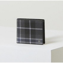 닥스 블랙 체크 가죽 2중 남성 반지갑