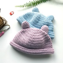 아기곰 신생아 뜨개 모자 DIY 키트 패키지, 709골드머스타드