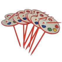 과일 포크 만화 미니 팔레트 만화 음식 간식 케이크 디저트 음식 과일 포크 파티 케이크 장식, 보여진 바와 같이