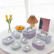 코멕스 컬러 스텐킵스 스텐 밀폐용기 반찬통 파스텔, 직사각 3.8L(핸들형)