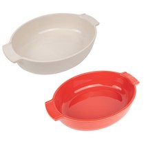 푸조 아폴리아 타원 세라믹 베이킹 오븐팬, 크림, 34호