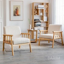 일인용 쇼파 모던 소형 침실 거실 북유럽 패브릭 1인용 소파 의자 렌탈 숙소 심플, 의자 2개 테이블 화이트 면  린넨