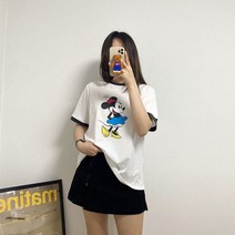 3color 라운드넥 배색 미니마우스 반팔티