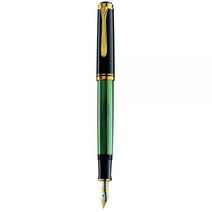 Pelikan Souverän M400 만년필 미디엄 펜촉 블랙 레드 각 1개 (904920), Medium Nib, Black/Green, Black/Green