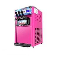 아이스크림머신 젤라또머신 소프트 스크림 기계 전기 맛 달콤한 콘 스크림 메이커, 분홍색, 공장도 가격