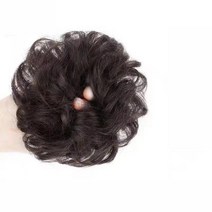 Makone 여성 인조 패션 가발 스타일 내추럴 똥머리 묶음머리, 개, 리얼 웨이브 헤어 링 블랙