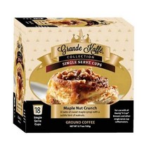 Grande Kaffe 싱글 서브 메이플 너트 크런치 커피 큐리그 K컵 브루어와 호환 18개