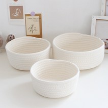 하나몰 수납 바구니 코튼 바스켓 3종 세트, 화이트 x 1세트