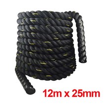 배틀 로프 9 m12 m15 m 피트니스 전투 crossfit 무거운 운동 체육관 홈 보디 빌딩 파워 향상 강도 훈련 장비, 12m x 25mm