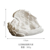 [XiangBaiLing해외직구상품]미니어처 기도하는 천사상 로코코 석고상 돌조각상 수호천사, 큰날개 잠자는 모습 천사