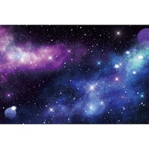 MOON.QG 사진 배경 갤럭시 성운 행성 소년 생일 파티 장식 우주 별 반짝이 소품, 20 2THXY00021_05 270x180cm