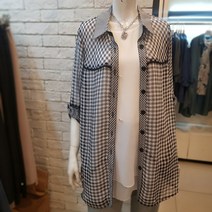아르테 체크 소매 펀칭 블라우스 DNCCWB930
