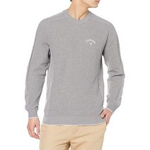 176716 골프자켓 Callaway C22118100 남성용 발수 크루넥 니트(Whole Garment. Uncut and SeamleSS) 골프 스웨터, LL, 1021 그레이