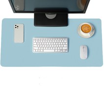 하이어데코 가죽 책상 매트 데스크 패드 와이드 마우스 키보드 보호 깔판 스카이 80x40 cm