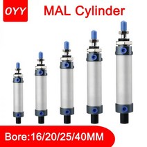 알루미늄 MAL16/20/25/32/40 시리즈 링 미니 공압 실린더 25-500Mm 스트로크 복동 소형 에어, 500mm Stroke, MAL25