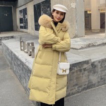 다운패딩 파카 슈퍼 롱 코트 여자 두꺼운 블랙 윈터