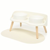 헬로우펫 라운딩 테이블 강아지 밥그릇 고양이 식기 식탁 애견 물그릇, 화이트, 7cm