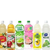 [제이마트] 해태 갈아만든배+아침에사과+코코팜 복숭아+포도+레몬에이드+머스캣 2개씩 총12개, 각2개씩 총12개, 1.5L