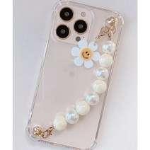 핑거스트랩 키즈폰스트랩 구슬 핸드폰줄 진주 비즈 체인 고리 아이폰 갤럭시 케이스 LG폰 FG002 사탕 진주핑거스트랩 키즈폰 구슬 크림, 노트20울트라