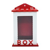 화이트 철망 하우스 인테리어 벽걸이 우체통 편지함