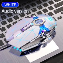 (에서 선박 us) 유선 무소음 마우스 3200 인치 당 점 LED 백라이트 USB 광학 인체 공학적 유선 마우스 PC 게이머 컴퓨터 마우스, White Sound