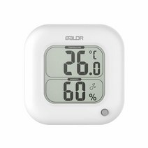 BALDR 열 스퀘어 온도계 및 습도계 화이트 - TH0323WH1, White, White